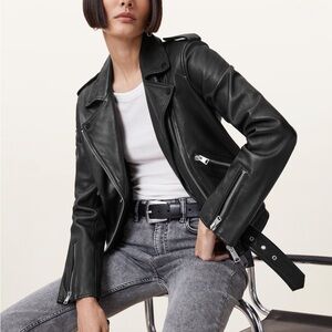 All Saints BALFERN LEATHER BIKER JACKET, Black